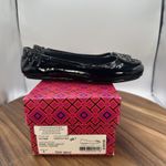 Tory Burch NIB Minnie Travel Ballet Flats Black Patent Leather Logo Women's 6M Photo 0