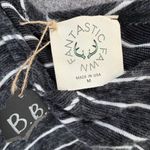 Fantastic Fawn Top Womens Size M Black White Stripe Chevron Batwing Slouchy Photo 5