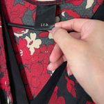 j.t.b. Y2K Red Black White Floral VNeck 3/4 Sleeve Stretchy Blouse‎ Small Photo 4