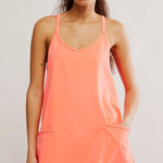 Free People FP Movement Hot Shot Mini Dress in Neon Coral Orange Size Large Photo 0