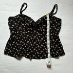 American Eagle  XS Black Floral Babydoll Top w/ Adjustable Straps Photo 3