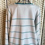 Vintage Marine Club Striped Crew Neck Sweatshirt Faded White Teal Size Large Photo 7