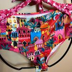 Sporlike Pink Printed Mediterranean City Scene Bikini Set Size M Photo 7