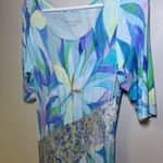 Soft Surroundings  Dress Stella Painterly Blue Floral Watercolor Artsy Ma… Photo 9