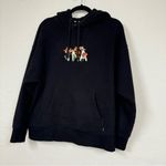 Aritzia TNA Black Floral Embroidered Hoodie Sweatshirt Womens S Boho Casual Photo 3