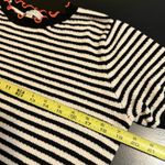 Loft  Black and White Striped Sweater with bright Trim Photo 3