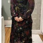 Farm Rio Black Amazonia High Neck Jungle Theme Ruffle Tiers Maxi Dress Size XS Photo 15