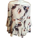 The Clothing Company Boho Floral Off Shoulder Romper Bell Sleeve Cream Playsuit Photo 1