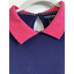 U.S. Polo Assn Women’s Polo Shirt Long Sleeve Blue Pink Size Large Photo 3
