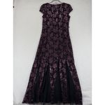 Candalite PS Black Purple Sequin Lace Floral Maxi Dress Evening Gown no belt Black Size 00 Photo 6