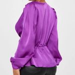 Haute Monde Vibrant Purple Peplum Style Blouse Photo 8