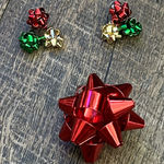 Metal Christmas Bow Earrings and Brooch Sparkle‎ and Shine in Any Light Red Photo 0