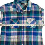 Tommy Hilfiger  Plaid Button Up Shirt Women’s Large Multicolor Short Sleeve  Photo 10