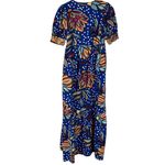 Tabitha Brown Target Size 0 Dress Maxi Mixed Floral Polka Dot Print Puff Sleeve Blue Photo 13
