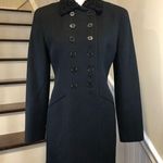 Ralph Lauren Military Faux Fur Lapel Double Breasted Black Wool Riding Coat Sz 6 Photo 12