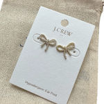 J.Crew  Beaded Bow Stud Earrings Nwt & Dust Bag Photo 0