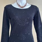 Hanky Panky BlackRose Design Vintage Brocade Long Sleeve Top Good Condit… Photo 0