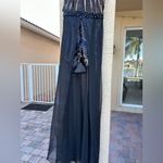 Mac Duggal  Black Beaded Sequin Shorts Maxi Sheer Skirt Gown Size 6 Photo 6