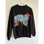 Bershka Unisex  Sweatshirt Graphic Print Teddy Bear XS Spell Out‎ Fantasy Black Photo 1