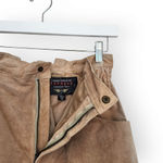 American Vintage Vintage Express Camel Tan Seude Leather High Waisted Paper Bag Shorts XS Photo 3