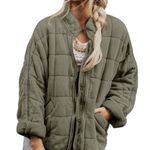 New JouJou Sage Green Quilted Jacket Full Zip Photo 0