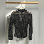 ZARA Ruched Sexy Lace Elegant Black Long Sleeve With Gold Touch Women's blouse Photo 15