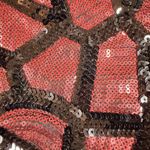 BKE Boutique Tank Medium Red Black Sequine Geometric Scoop Neck Lined Club Party Photo 3