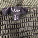 Lulus Social Calendar Olive Green Crinkled Ribbed Knit Jogger Jumpsuit Size XS Photo 6