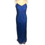 Vtg Beaded Gown Slip Dress Blue 12 Prom Whimsigoth Formal Goth Cassandra Stone Photo 1