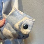 HFX Women’s Shirt Jacket Shacket Size Small Blue Cream Photo 3