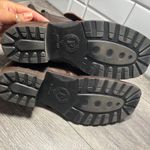 Pollini Brown Leather Motorcycle Boots Square Toe Buckle Side Zip EU38 US 7.5 Photo 9