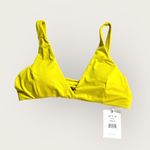 ANDIE  Swim The Belmar Bikini Top Women's Med Honeysuckle Yellow Glossy Eco Nylon Photo 2