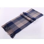 Wander Agio Shawl Big Grid Lattice Scarf Women's Fashion Long Large Winter Warm Blue Photo 2