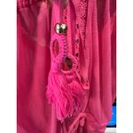 Ramy Brook  Priscilla Sleeveless Tassels Halter Open Slit Dress Pink L Photo 13