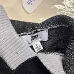 Juicy Couture  Womens Pullover Knit Hoodie Sweater Size Medium Black Sparkle Photo 6