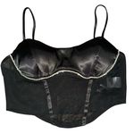 Privy Black Rhinestone Faux Corset Top Photo 3