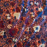 ASOS  Navy Blue Rust Burgundy Black Paisley Floral Pattern Scarf  39.5" Square Photo 5