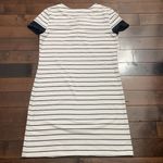 Tommy Hilfiger  short sleeved dress White w navy stripes Lace up neckline sz S Photo 9