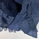 By The River NWOT  Metallic Ruffle Dot Babydoll Dress Navy Blue Size Small S NEW Photo 7