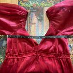 Lulus NWOT Romantic Appearance Wine Red Organza Tiered Midi Dress Photo 2