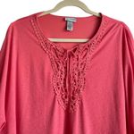 Catherines Women Tunic Top 3X Peach Crochet Detail Kimono Style Flowy Office Photo 8