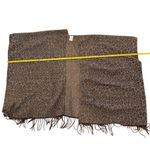 Woolrich  Women's Leopard Print Fringe Poncho Wrap Brown One Size Photo 4