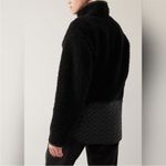 Athleta NWT  Cozy Sherpa Snap‎ Pullover in Black Size Medium Photo 1