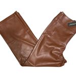 BLANK NYC Mini Bootcut Faux Leather Cropped Pants Brown Cognac NWT 31 12 XL Photo 1