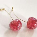 Pink and Gold Cherry Earrings Photo 1