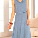Soft Surroundings NWT  Blue Kerry Dress Sleeveless Cowl Neck Smocked Waist Sz M Photo 0