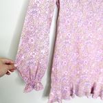 Likely  Womens Lyssa Mini Dress Floral Ruffled Long Puff Sleeve Lined Pink Size 4 Photo 5