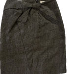 Banana Republic  Skirt Wool Pencil Gray Tweed Lined Draped Bow Slit 4 Photo 0