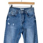 Papaya Jeans Juniors 1 Medium Wash Distressed High Waisted Straight Leg 90s Photo 1