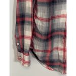 American Eagle  Outfitters Women's Boyfriend Fit Tops Plaid Pearl Button Up XS Photo 2